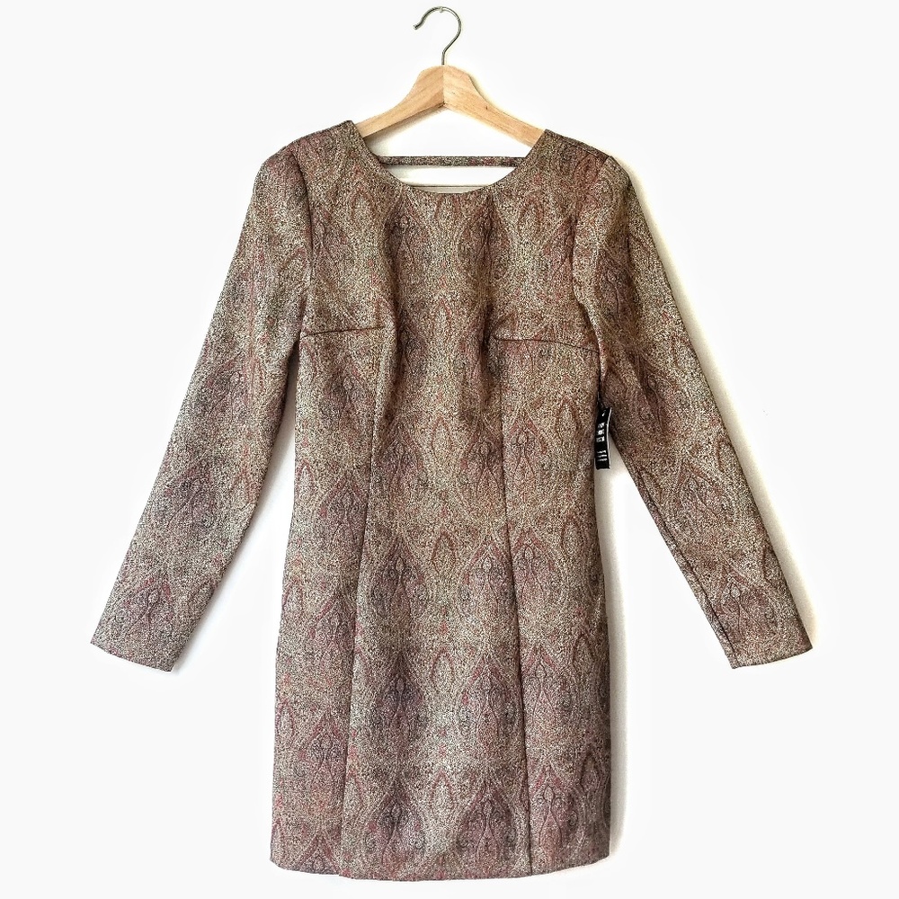 NWT Express Metallic Brocade Jacquard Dress